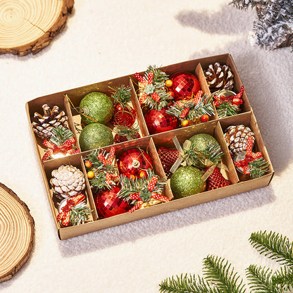 New Christmas Decorations Christmas Ball Bell Gift Pack Pinecone Drum Combination Christmas Tree Pendant