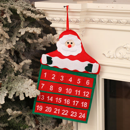 Christmas Decoration Supplies Christmas Velvet Hot Stamping Elderly Calendar Christmas Calendar Christmas Decoration Supplies