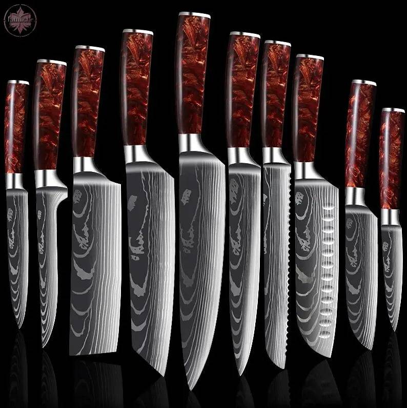 Kitchen Knives Professional Chef Knives Kitchen Knife Japanese 5CR15 440C High Carbon Stainless Steel Pattern Knife - Lamiiche