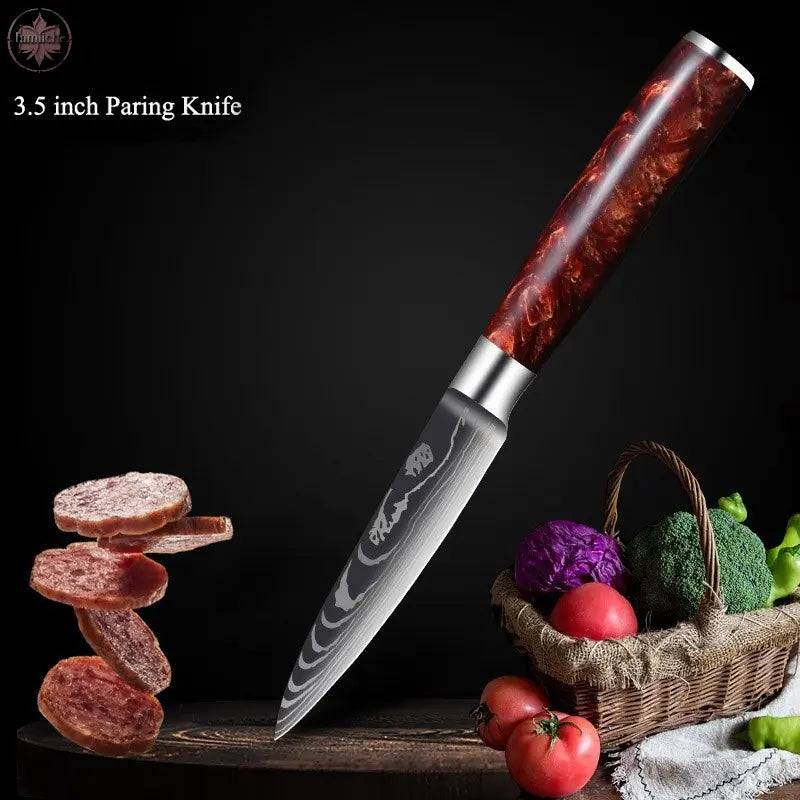 Kitchen Knives Professional Chef Knives Kitchen Knife Japanese 5CR15 440C High Carbon Stainless Steel Pattern Knife - Lamiiche