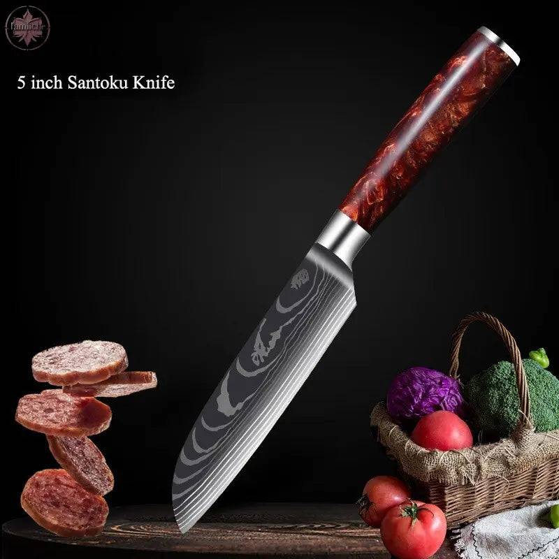 Kitchen Knives Professional Chef Knives Kitchen Knife Japanese 5CR15 440C High Carbon Stainless Steel Pattern Knife - Lamiiche