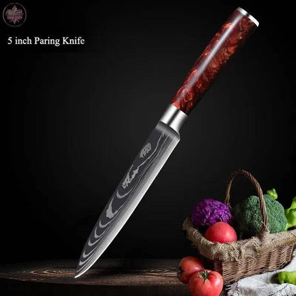 Kitchen Knives Professional Chef Knives Kitchen Knife Japanese 5CR15 440C High Carbon Stainless Steel Pattern Knife - Lamiiche