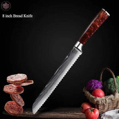 Kitchen Knives Professional Chef Knives Kitchen Knife Japanese 5CR15 440C High Carbon Stainless Steel Pattern Knife - Lamiiche