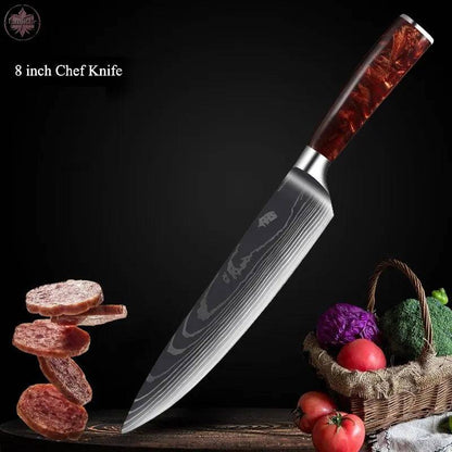 Kitchen Knives Professional Chef Knives Kitchen Knife Japanese 5CR15 440C High Carbon Stainless Steel Pattern Knife - Lamiiche