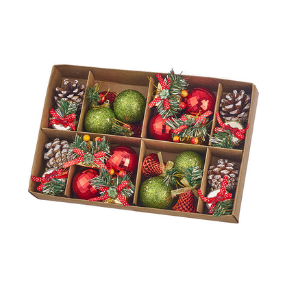 New Christmas Decorations Christmas Ball Bell Gift Pack Pinecone Drum Combination Christmas Tree Pendant