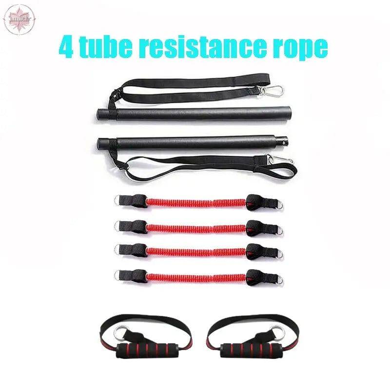 Resistance Band  Pilates Stick Gym Exercise Muscle Power Tension Bar With Fitness Stick Home Body Work Out Fitness Pull Rope - Lamiiche