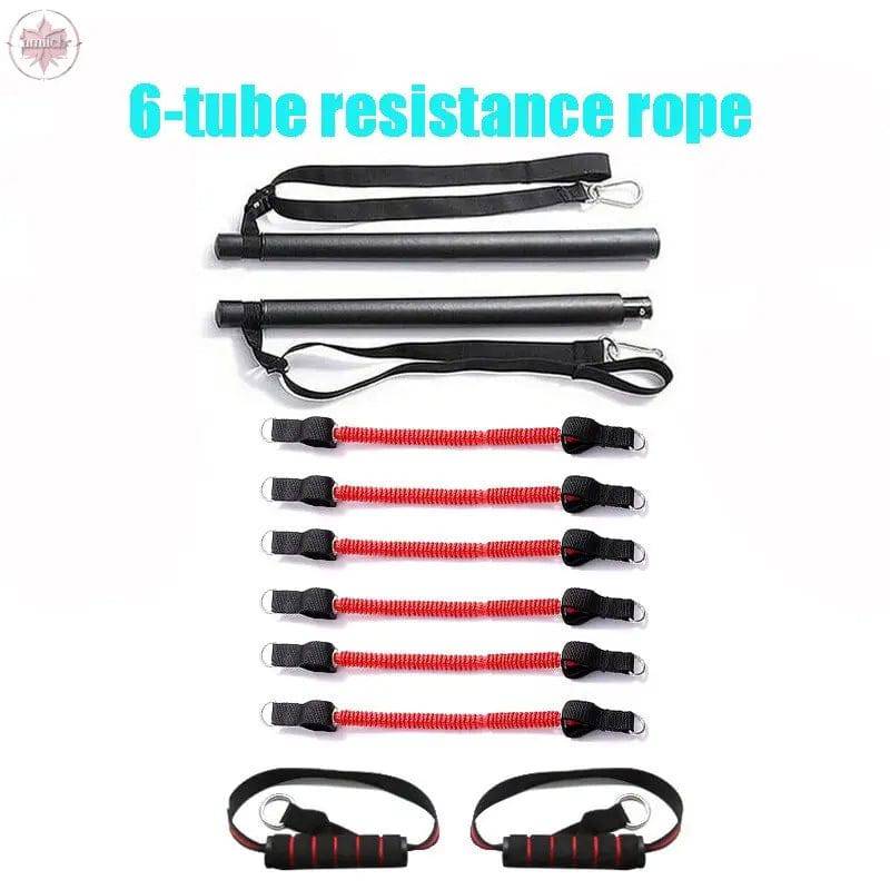 Resistance Band  Pilates Stick Gym Exercise Muscle Power Tension Bar With Fitness Stick Home Body Work Out Fitness Pull Rope - Lamiiche