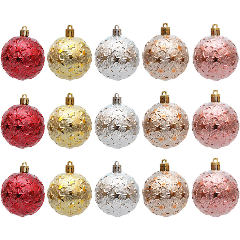 Christmas 6cm Decorative Ball with Starry Sky Relief, Christmas Electroplating Ball Pendant, Venue Decoration Ball