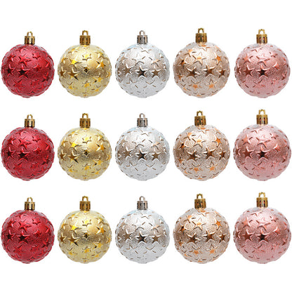 Christmas 6cm Decorative Ball with Starry Sky Relief, Christmas Electroplating Ball Pendant, Venue Decoration Ball
