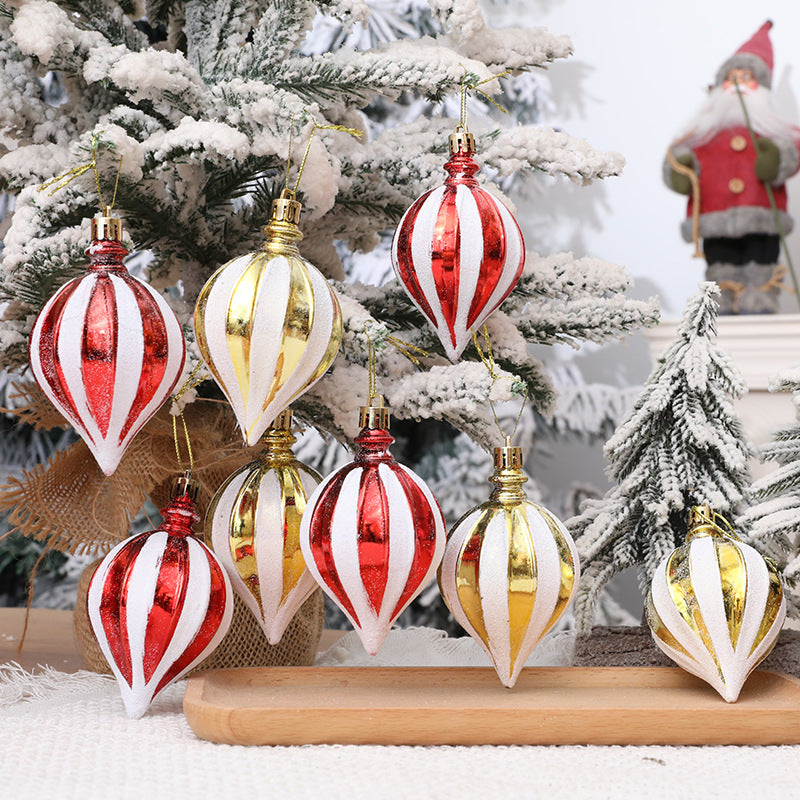 Christmas decoration red and white painted electroplating painted gourd pendant Christmas tree pointed fruit pendant