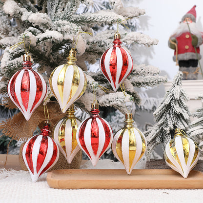 Christmas decoration red and white painted electroplating painted gourd pendant Christmas tree pointed fruit pendant