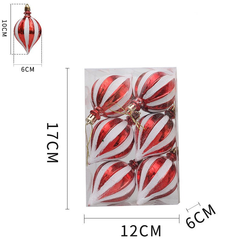 Christmas decoration red and white painted electroplating painted gourd pendant Christmas tree pointed fruit pendant