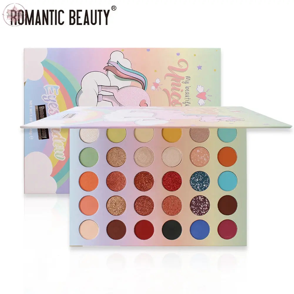 Romantic Beauty 30 Color Large Plate Pearlescent Matte Eye Shadow Plate Color Makeup Eye Shadow  Lamiiche