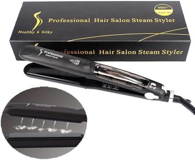 Steam Function Flat Iron Tourmaline Ceramic Vapor Professional Hair Straightener with Argan Oil Infusion Straightening Irons