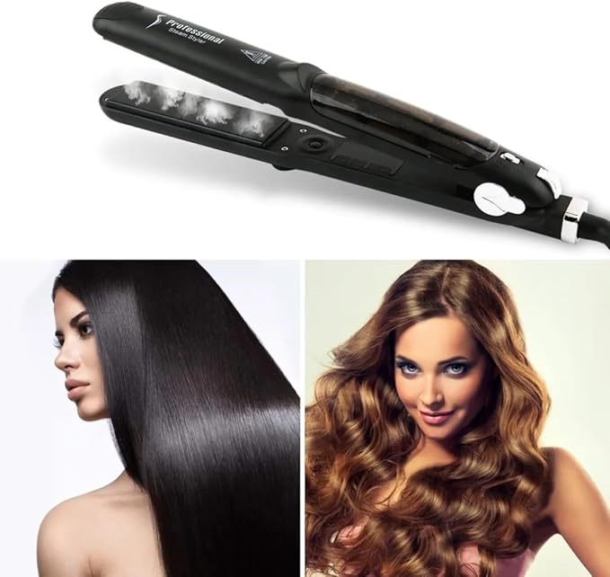 Steam Function Flat Iron Tourmaline Ceramic Vapor Professional Hair Straightener with Argan Oil Infusion Straightening Irons