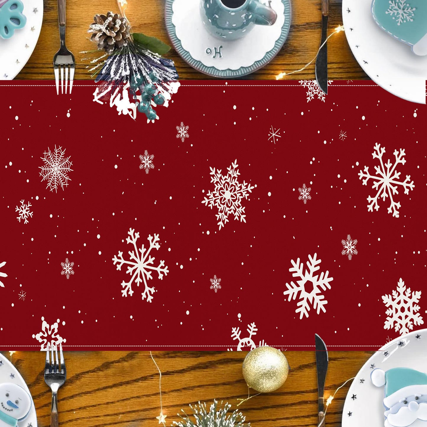 Christmas snowman linen table flag living room dining table decoration tablecloth Christmas restaurant tablecloth coffee table cloth