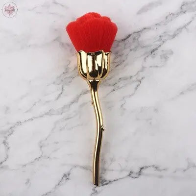 Flower Nail Brush For Manicure Rose Nail Art Brush Nail Accesories Tools Popular Round Small Gel polish Dust Cleaning Brushes 