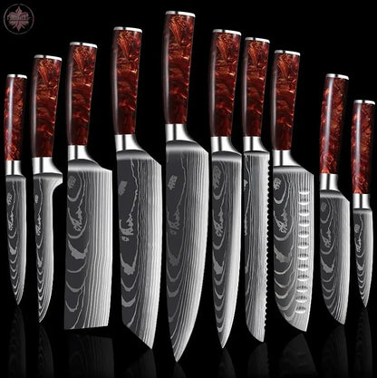 Kitchen Knives Professional Chef Knives Kitchen Knife Japanese 5CR15 440C High Carbon Stainless Steel Pattern Knife  Lamiiche