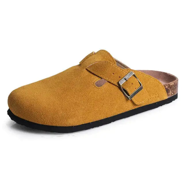 Baotou Women Closed Toe Cork Slippers 