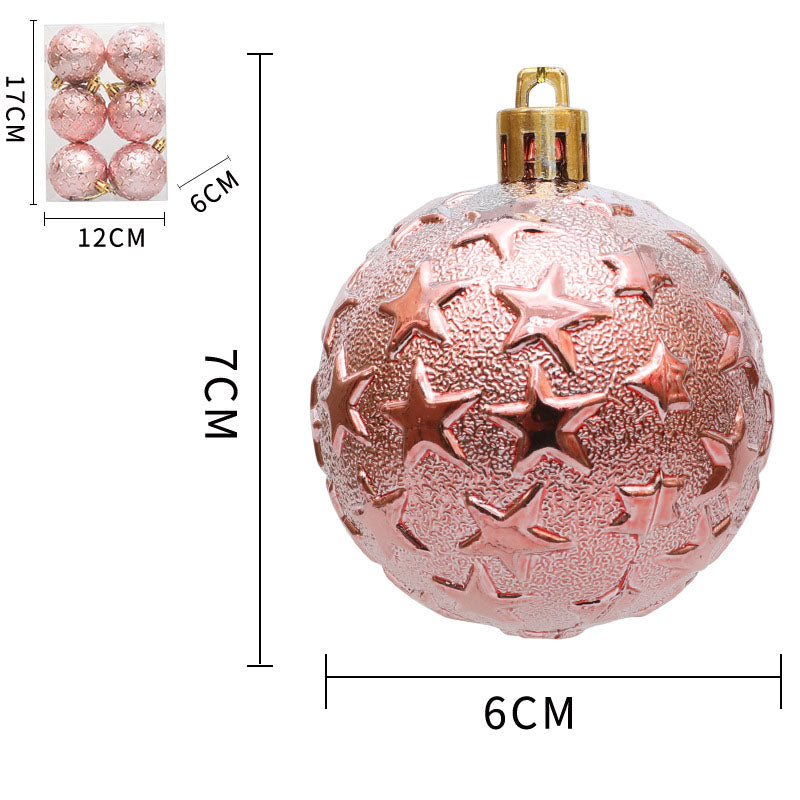Christmas 6cm Decorative Ball with Starry Sky Relief, Christmas Electroplating Ball Pendant, Venue Decoration Ball