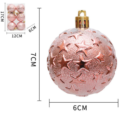 Christmas 6cm Decorative Ball with Starry Sky Relief, Christmas Electroplating Ball Pendant, Venue Decoration Ball