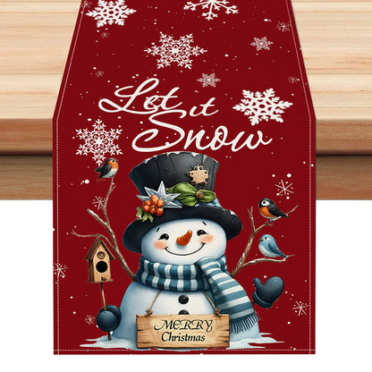 Christmas snowman linen table flag living room dining table decoration tablecloth Christmas restaurant tablecloth coffee table cloth