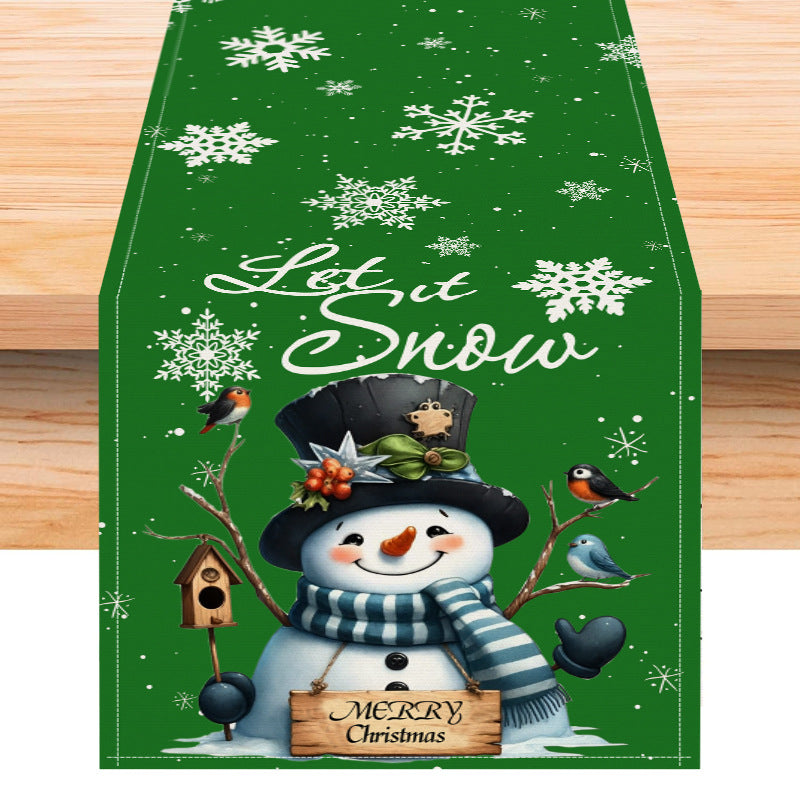 Christmas snowman linen table flag living room dining table decoration tablecloth Christmas restaurant tablecloth coffee table cloth