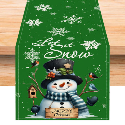 Christmas snowman linen table flag living room dining table decoration tablecloth Christmas restaurant tablecloth coffee table cloth