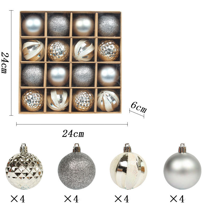 Christmas decoration hanging ball 6cm painted Christmas ball Christmas tree pendant set electroplated ball gift box