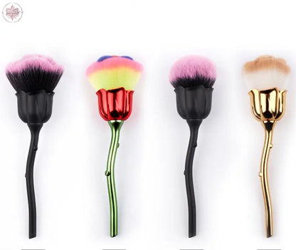 Flower Nail Brush For Manicure Rose Nail Art Brush Nail Accesories Tools Popular Round Small Gel polish Dust Cleaning Brushes 