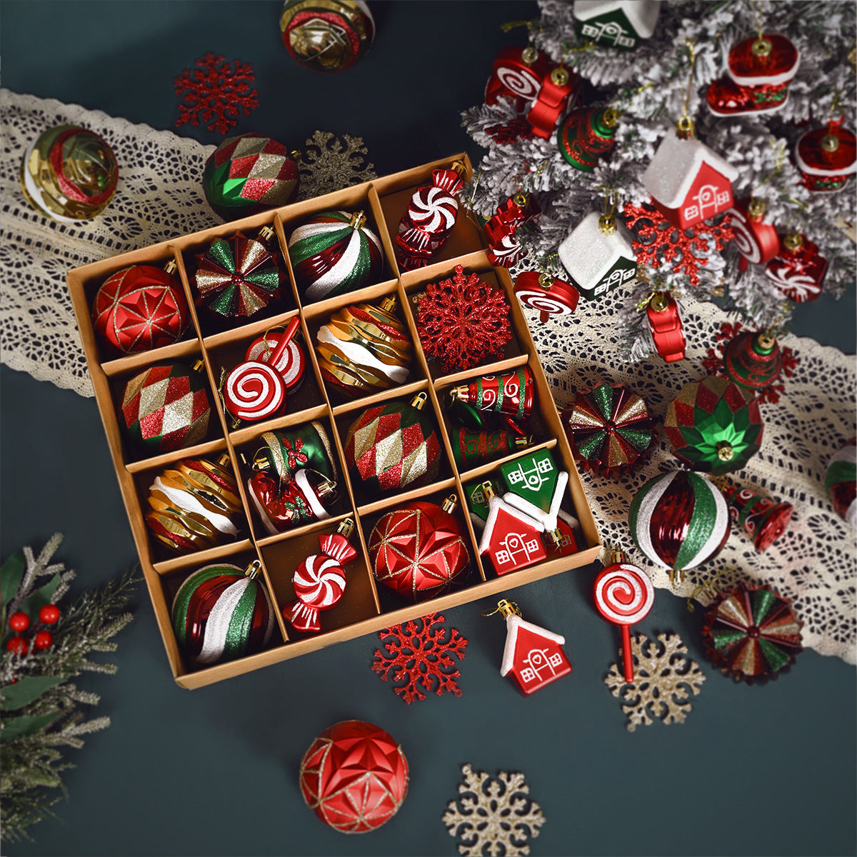 Christmas decorations, plastic balls, holiday party decorations, pendants, Christmas ball sets