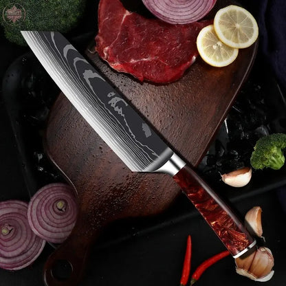 Kitchen Knives Professional Chef Knives Kitchen Knife Japanese 5CR15 440C High Carbon Stainless Steel Pattern Knife  Lamiiche