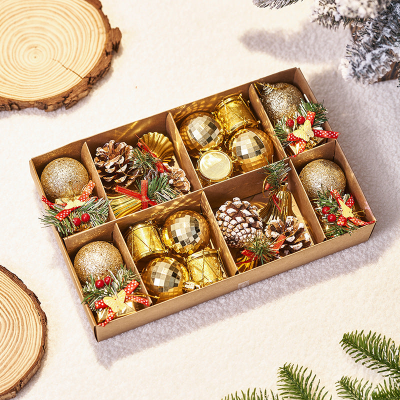 New Christmas Decorations Christmas Ball Bell Gift Pack Pinecone Drum Combination Christmas Tree Pendant