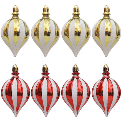 Christmas decoration red and white painted electroplating painted gourd pendant Christmas tree pointed fruit pendant