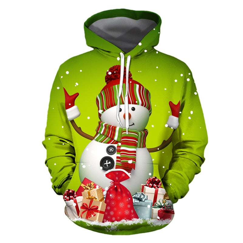 Unisex Men Women Christmas Ugly Cat Funny Snowman Christmas sweater Pockets  Funny Christmas Party