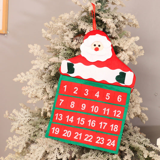 Christmas Decoration Supplies Christmas Velvet Hot Stamping Elderly Calendar Christmas Calendar Christmas Decoration Supplies