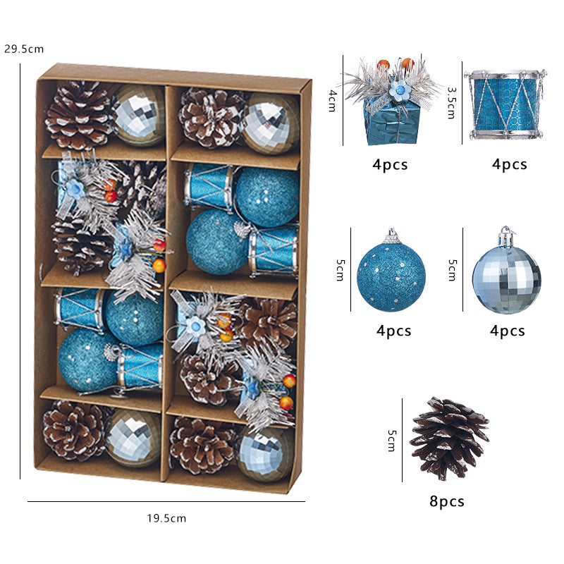 New Christmas Decorations Christmas Ball Bell Gift Pack Pinecone Drum Combination Christmas Tree Pendant