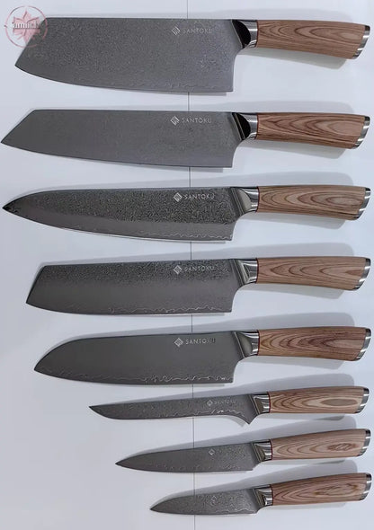 67 layer AUS 10 Damascus Steel kitchen Knives  Lamiiche