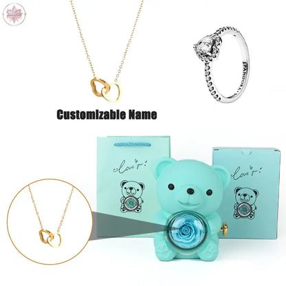 Teddy Bear Jewelry Gift Box with Round Necklace Gifts for Women Mom Wife  Lamiiche