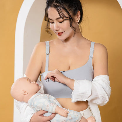 Postpartum breastfeeding bra with no trace, no steel ring