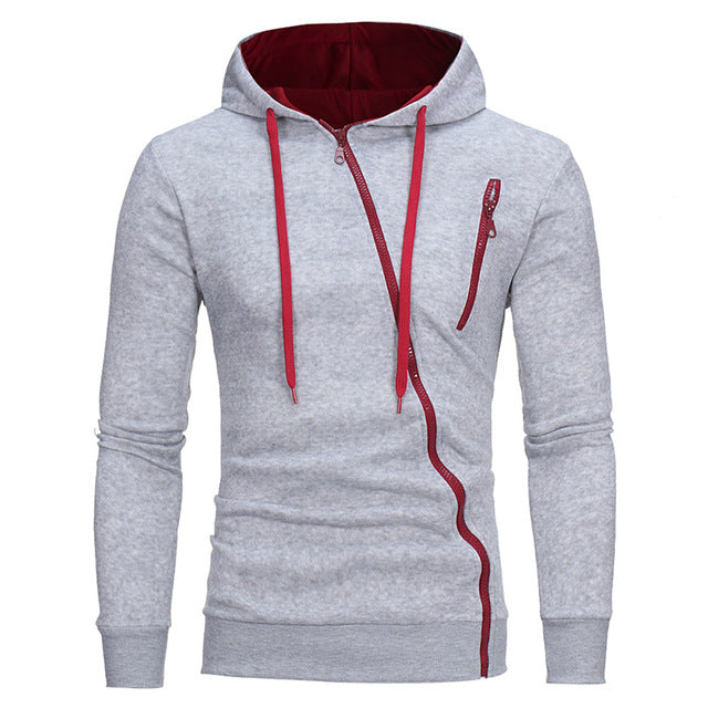 Casual Solid Tracksuit Zipper Hooded Sweatshirt