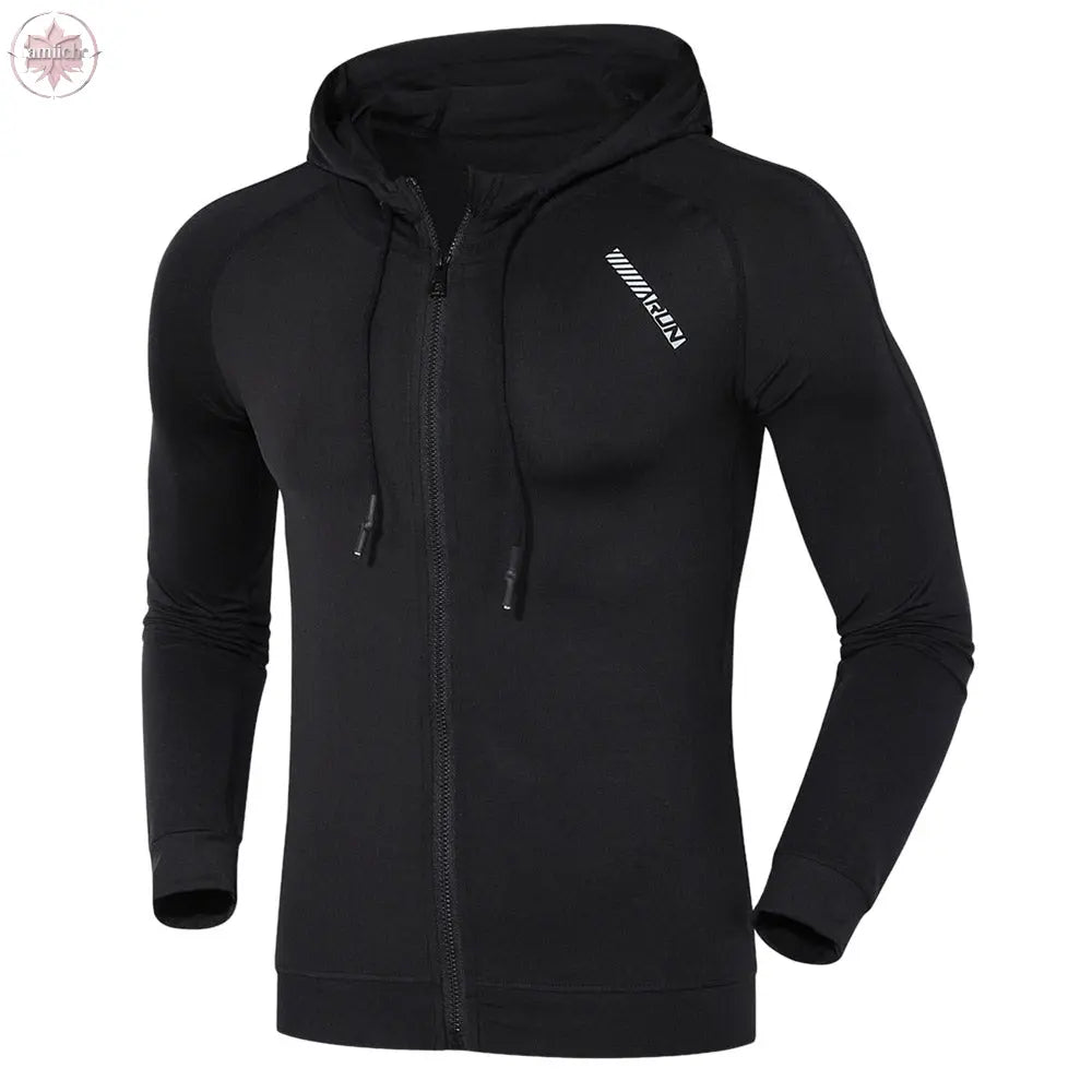 Hooded Long Sleeve Quick-dry Men Close-fitting Hoodie  Lamiiche