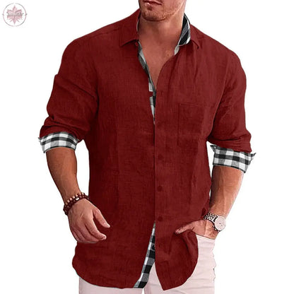 Leisure men's cotton and linen shirt men's shirt men's shirt  Lamiiche