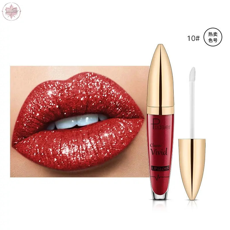 Pudaier matte pearl gloss lip gloss does not stick to cup lip glaze, develops color, liquid lipstick, and lip gloss  Lamiiche