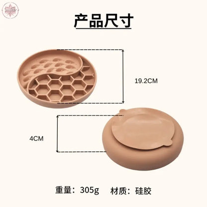 High Temperature Resistant Silicone Dog Food Bowl New Product 2-partition Slow Food Honeycomb Silicone Dog Bowl  Lamiiche