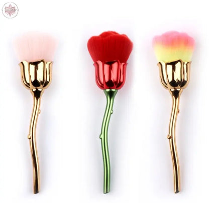 Flower Nail Brush For Manicure Rose Nail Art Brush Nail Accesories Tools Popular Round Small Gel polish Dust Cleaning Brushes 