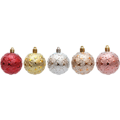 Christmas 6cm Decorative Ball with Starry Sky Relief, Christmas Electroplating Ball Pendant, Venue Decoration Ball
