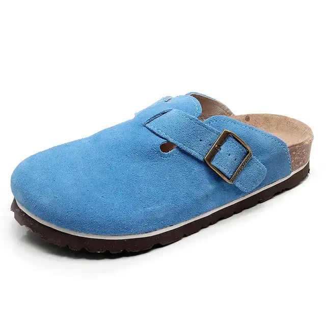 Baotou Women Closed Toe Cork Slippers 