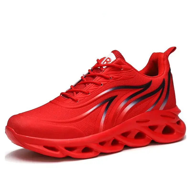 Men's Flame Printed Sneakers Flying Weave Sports Shoes 