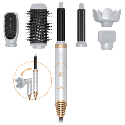 6 in 1 Hair Dryer Brush, Detachable Blow Dryer Brush Set,Negative Ionic Hot Air Brush,Hair Styling Tool,Round Hot Air Straighten